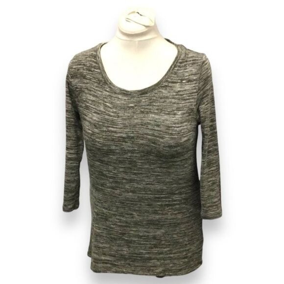 Cato Women’s 3/4 Sleeve Crew Neck Sweater w/ Back Cutout, Olive Grey, size L - Picture 1 of 8